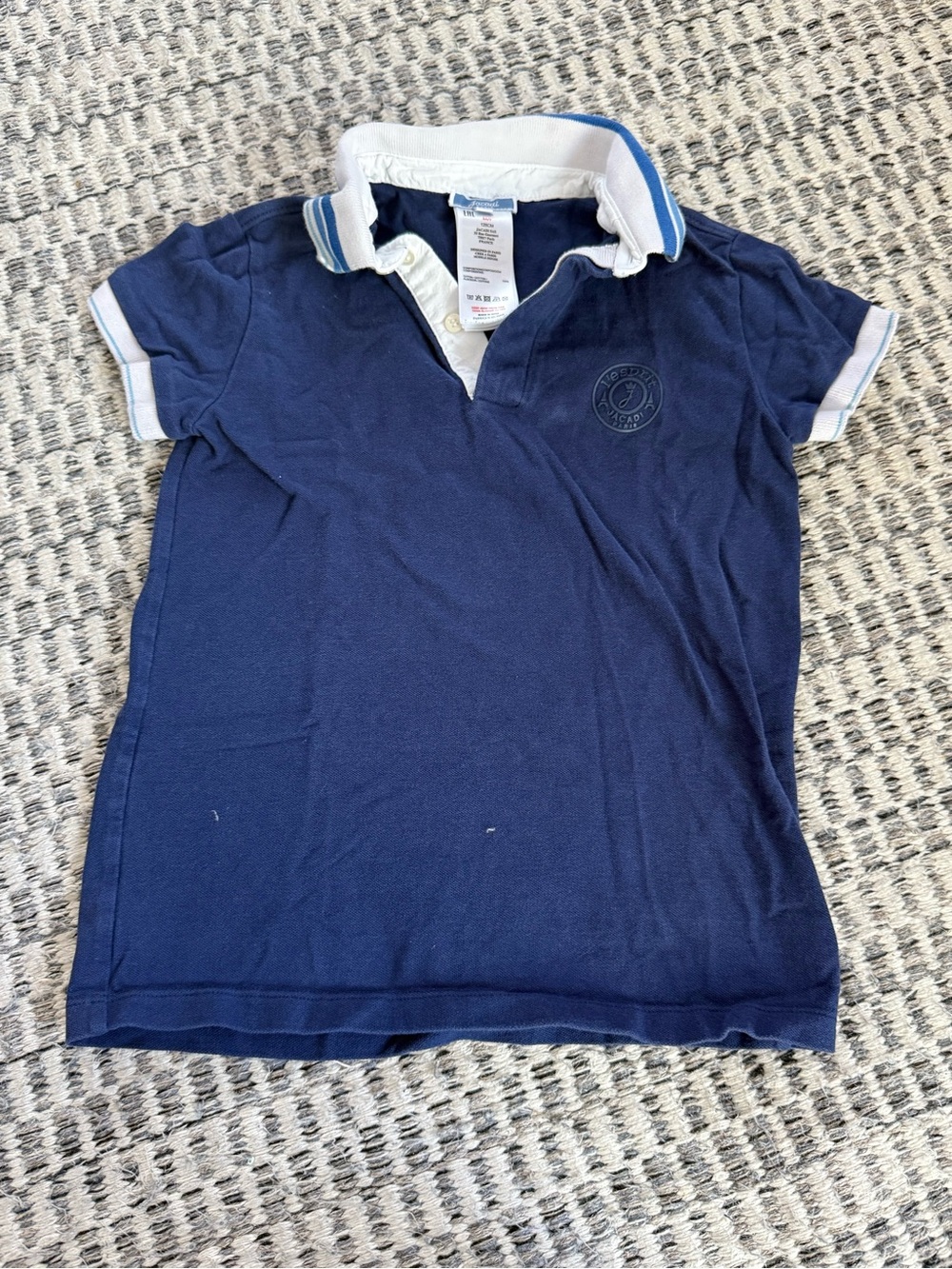 Jacadi Navy Polo with White Trim